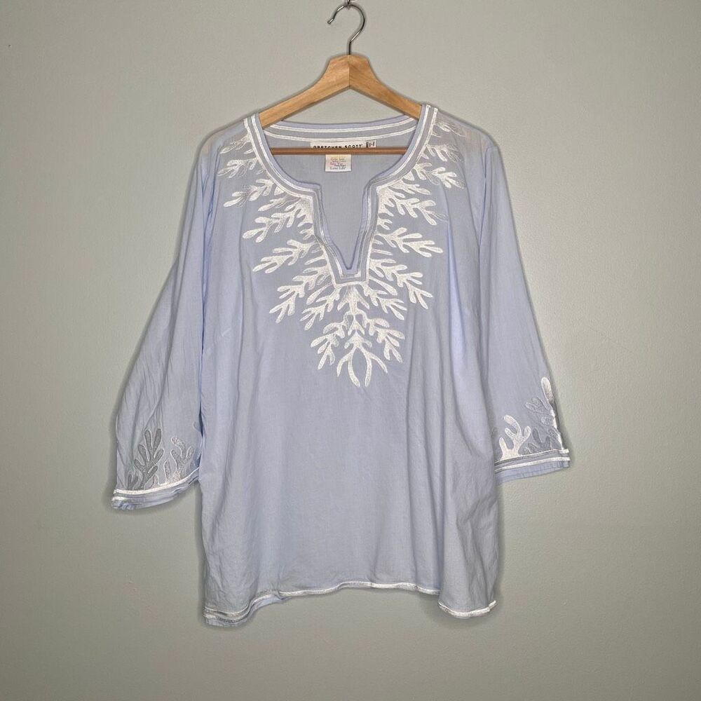 Gretchen Scott The Reef Embroidered Tunic Top Goddess XXL